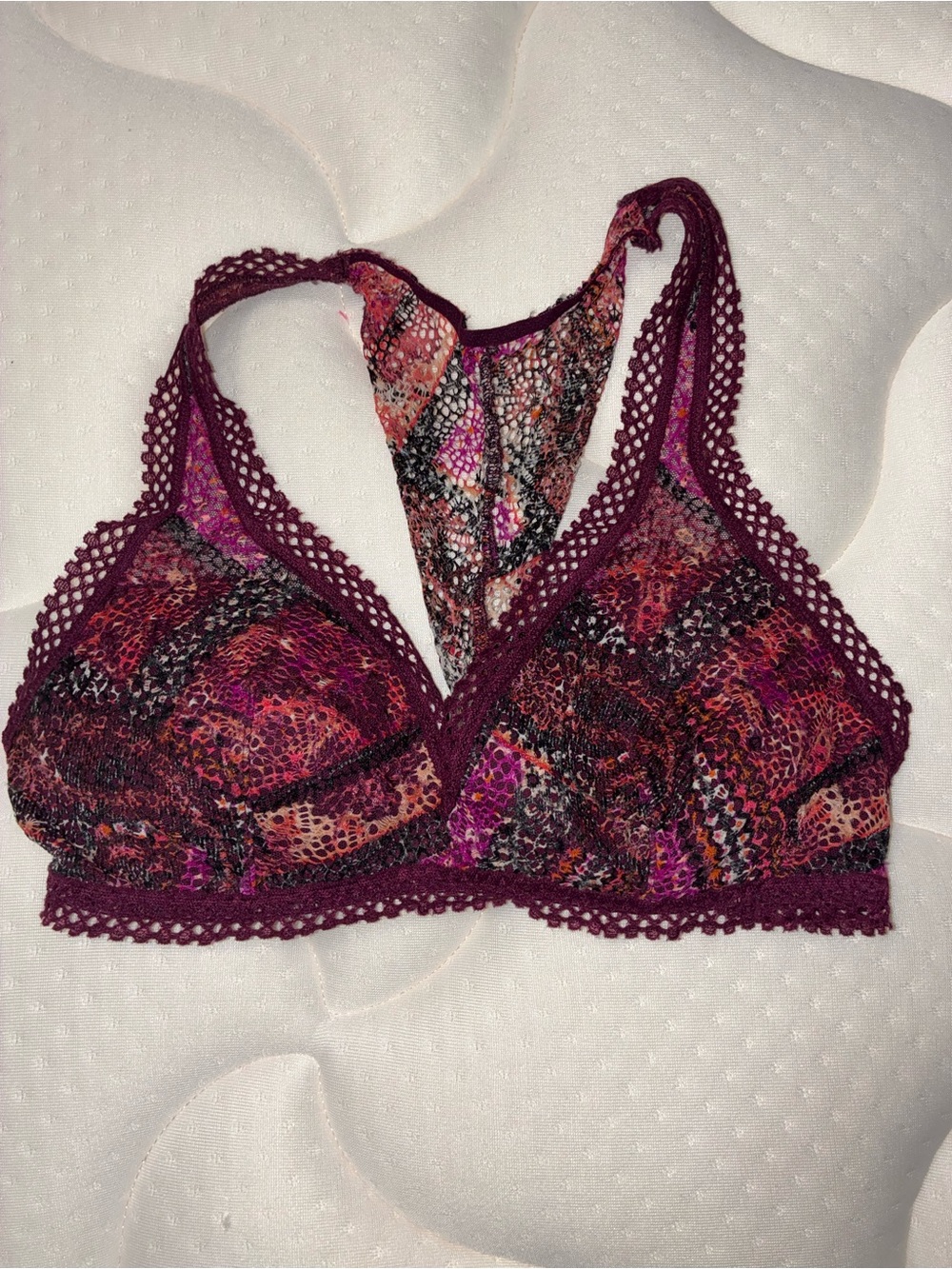 Victoria's Secret Plum & Magenta Lace-Trim Bralette